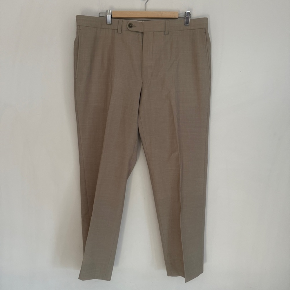 Stonehouse Men Beige Wool Blend Hunter Dress Pants Size 38R